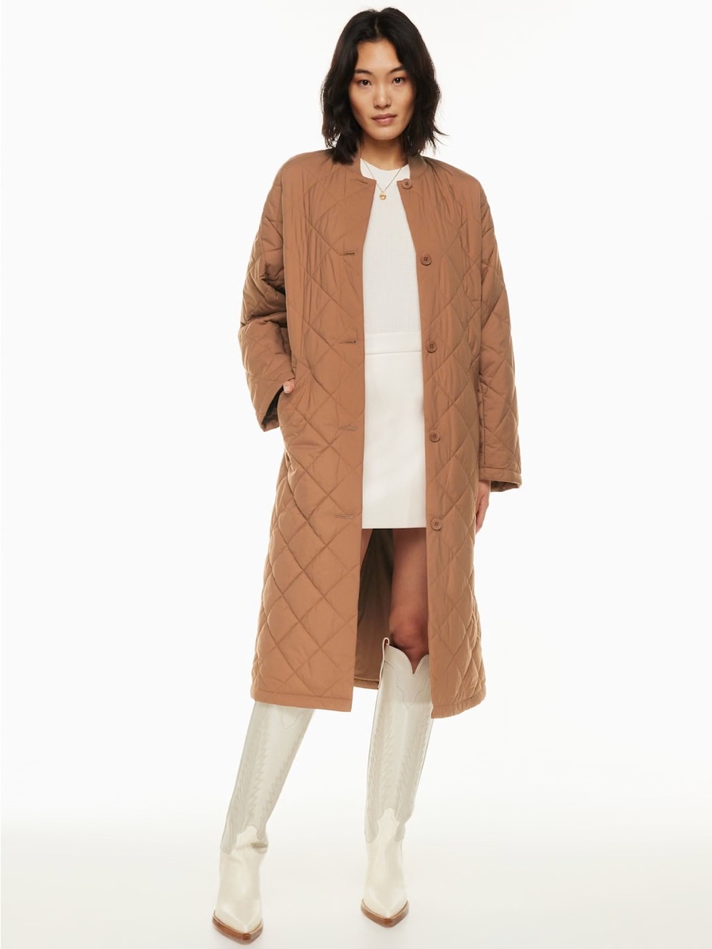 Aritzia Wilfred Pavant Quilted Long Jacket size medium